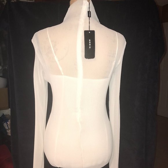 Exclusive Akris rib-knitted  delicate  White Sweater/Blouse New - Picture 3 of 3